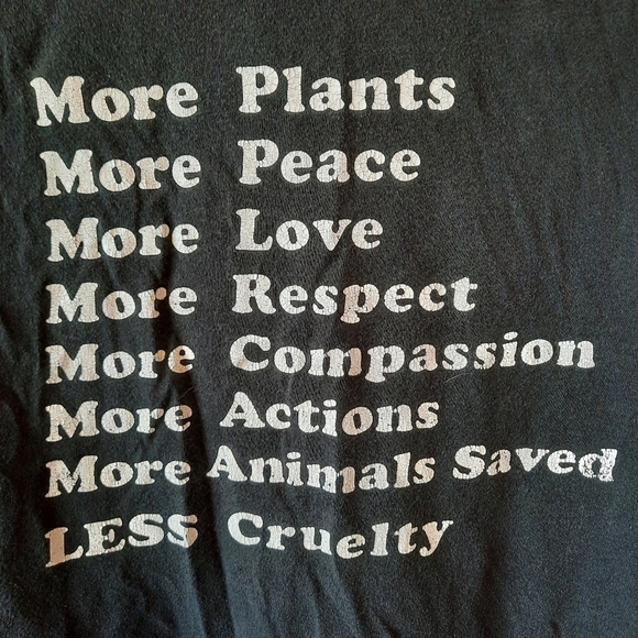 More Plants Less Cruelty black graphic short sleeve t-shirt - Picture 6 of 9